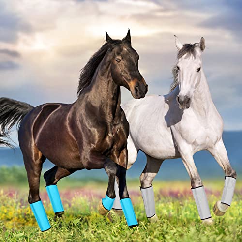 Image of Jexine Set of 8 Mesh Fly Boots for Horse Loose Fitting Non Slip Breathable Horse Fly Leggings Protective Reduces Stress Leg Fatigue Wraps for Preventing Flies Mosquitoes Bite