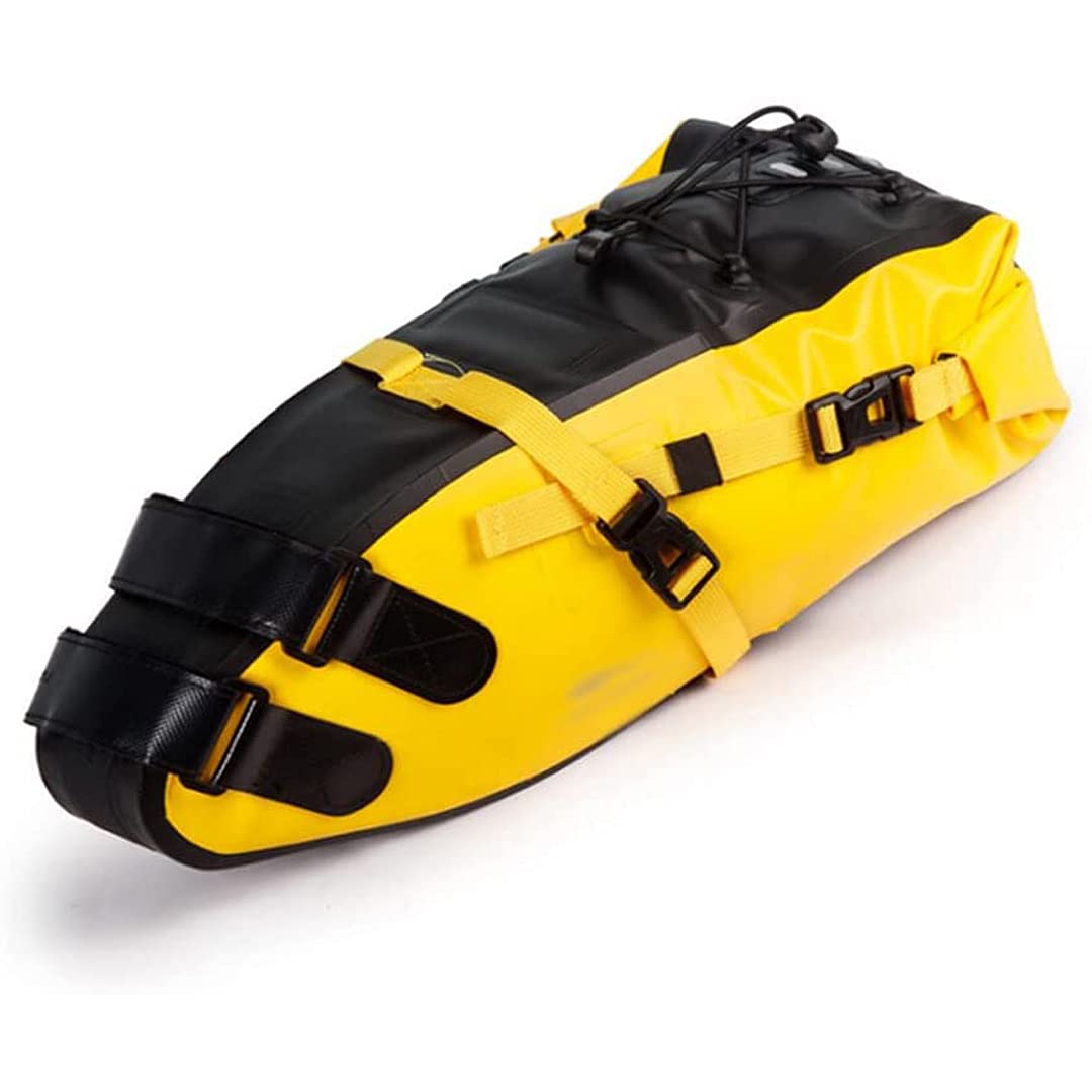 Sac de queue de vélo étanche 13L jaune résistant à la déchirure