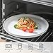 Tikooere Ceramic Dinner Plates Set of 4,Stoneware 10 Inch,Microwave,Dishwasher and Oven Safe,Porcelain Dessert Plates for Pasta,Salad and Steak,Dishes Set for Kitchen,Scratch Resistant,White