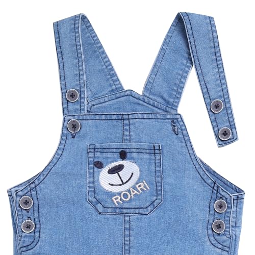 Image of Hopscotch Boys Cotton Embellished T-Shirt Dungaree Overall Set