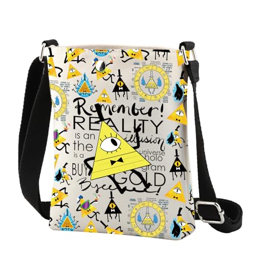 CMNIM Bill Cartoon Crossbody Bag Cartoon Inspired Gifts for Bill C Fans Cartoon Character Crossbody Purse (Bill Cipher Crossbody)