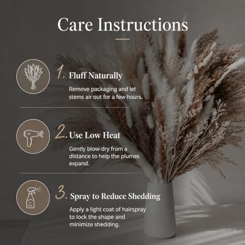 Bouquet de flores secas pampas grass decor 80 piezas miniatura 5