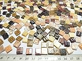 Braun Mix Happy-Mosaic Glas Mosaiksteine Braun Mix mit Goldregeneffekt im Format 1x1cm, 500g lose Glas Steinchen zum Basteln