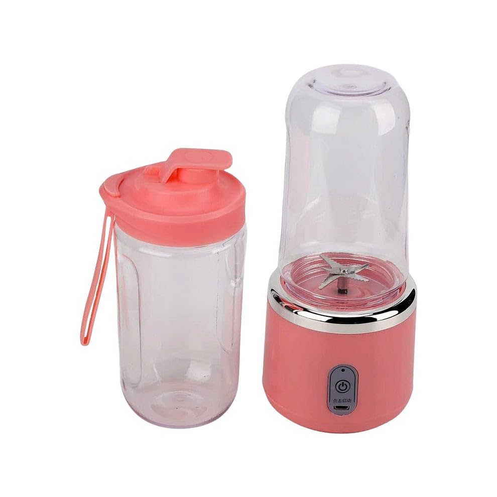 Portable Small Juicer Blender 520ml USB Rechargeable Personal Blender Cup with 6 Blades Leakproof, One-Button Operation, Easy to Clean (2 Pc Set, 40W)-image-16