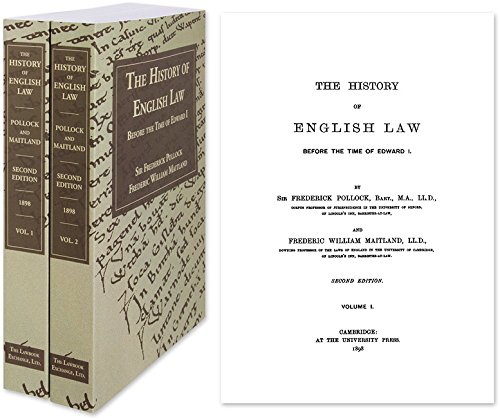 The History of English Law Before the Time of Edward I: 9781462239405 ...