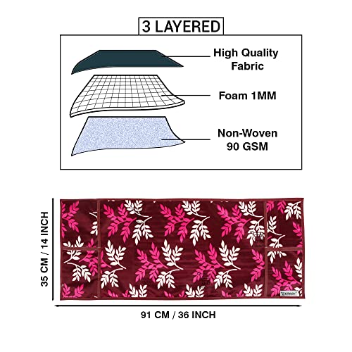 Image of Polyester 3-Layered Microwave Oven Top Cover With 4 Utility Pockets Suitable for Upto 30 Liter (Color- Purple, Size-36x14 Inches)