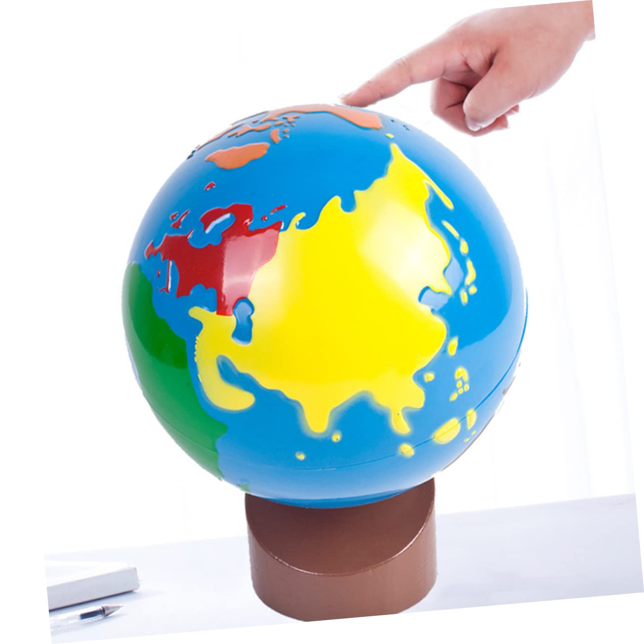 VANZACK Globo Terráqueo Infantil para Aprendizaje de Geografía, Juguete Educativo Superficie Llana y Colores Vivos