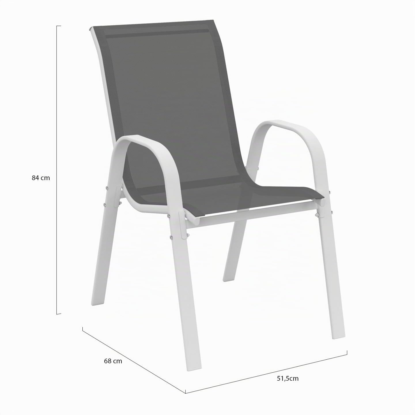 IDMarket - Lot de 6 chaises de Jardin LYMA empilables Gris