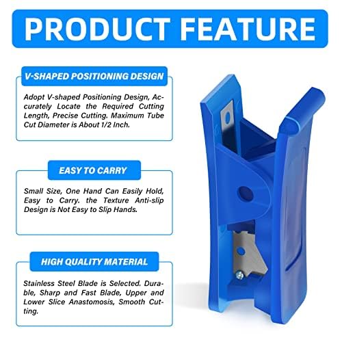 ERGAOBOY 5 Pcs Plastic Blue Pneumatic Tube Cutter, Suitable for Cutting Nylon PVC Pu Tubing Tube Cutting Tool, Cut Up to 19MM OD Tubing - Image 3