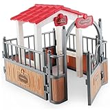 KUYYFDS Horse Stable Playset Pavilion 7.3x5.5x6.3'' Plastic Horse Barn Playset Pavilion Imaginary & Creative Educational Toys Accessories for Lovers