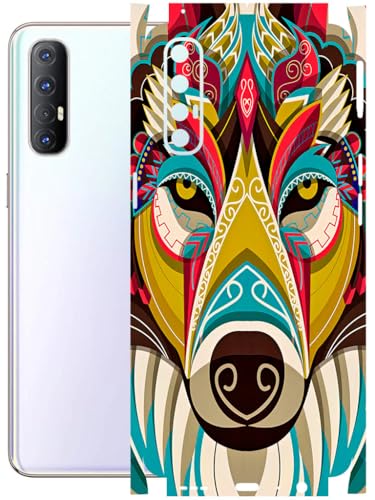 Image of AtOdds - Full Body Back Screen Guard Protector Film - Lamination Wrap Skin Sticker Compatible with Oppo Reno 3 PRO | Scratchproof Matte Finish (Mighty Wolf)