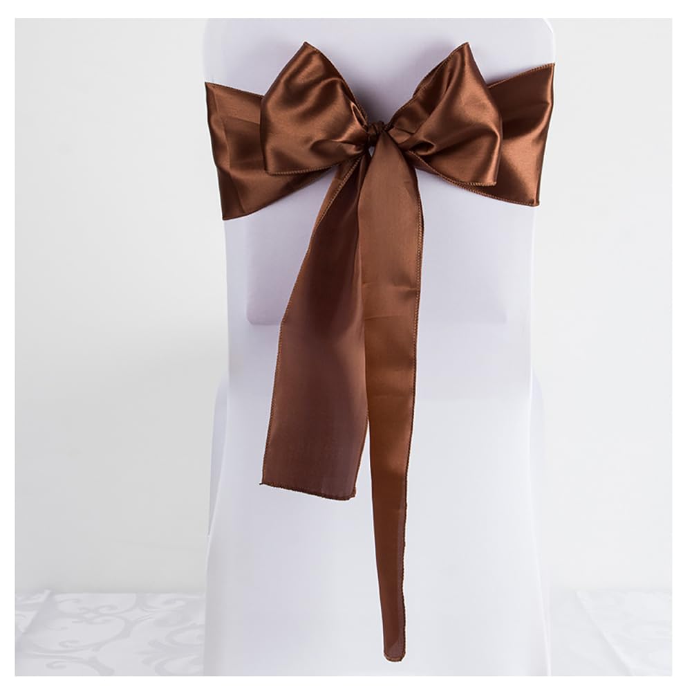 Satin Chair Bows 17 x 275 cm Wedding Decoration Chair Sash Bow Ties Satin Sashes Chair Bows for Wedding Banquet Birthday Party Hotel Home