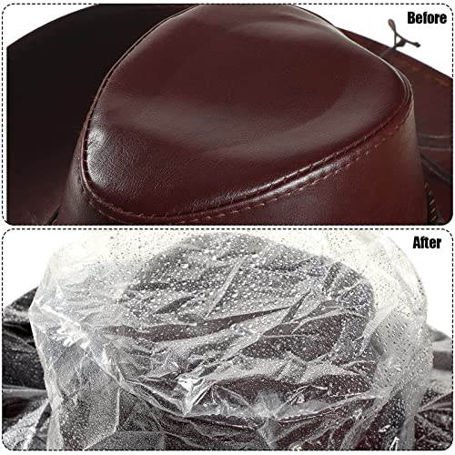 Image of Funtery 20 Pcs XXL Cowboy Hat Cover Plastic Hat Rain Cover Clear Dust Waterproof Hat Protectors for Storage Keep from Rain Snow