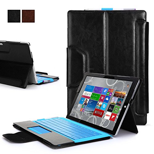 Exact Microsoft Surface Pro 3 Case [SUITE Series] - Slim PU Leather Portfolio Case for Microsoft Surface Pro 3 Black