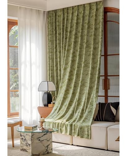Rideaux fenetre semi occultant chambre adulte salon oeillets vert olive lot de 2