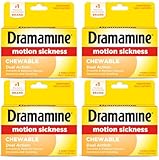 Dramamine Chewable Formula Motion Sickness Relief, 8 Orange Flavored Tablets each (Value Pack of 4)