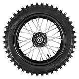 Trkimal 80/100-12 Rear Tire Disc Brake Wheel Rim With 12mm Bearing Set for Pit Pro Dirt Bike (80/100-12(12mm bearing))