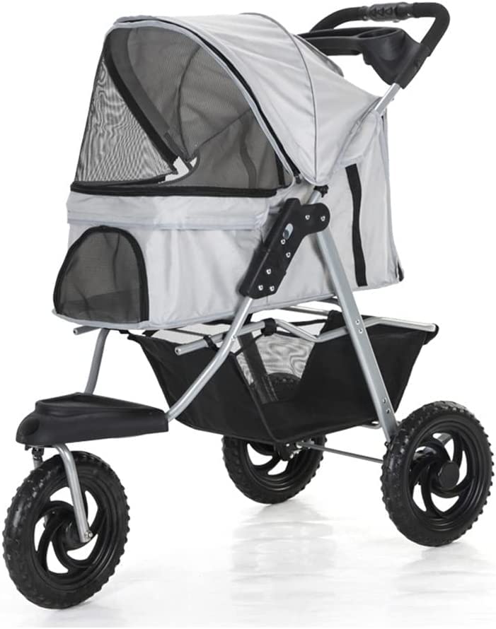 Cochecito para Perros Cochecito para Mascotas de 3 Ruedas para Gatos/Perros Cochecito para Perros Cochecito para Perros medianos y pequeños con Ruedas Grandes Cochecito para Perros Plegable con