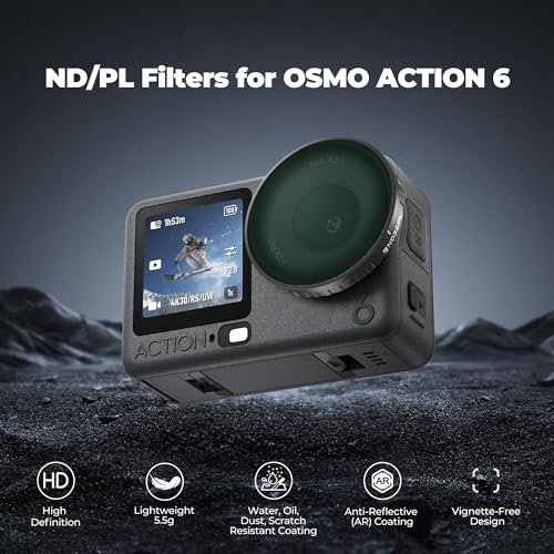 Image of Freewell ND8 /PL, ND16 /PL, ND32 /PL, ND64 /PL Filter Set for Osmo Action 6 | Essential for Daylight Filming & Enhanced Clarity
