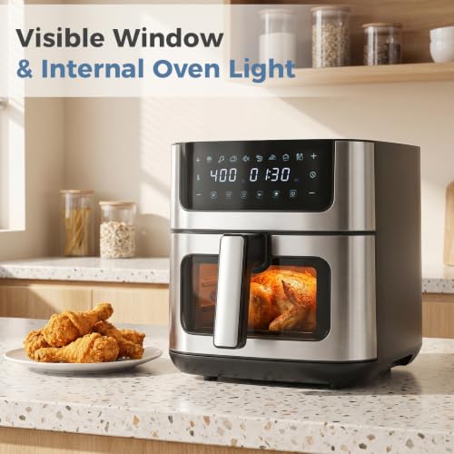 Image of DUMOS 6.34QT Air Fryer, Airfryer 8-in-1 with Viewing Window