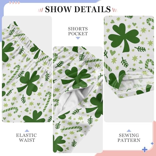 ZZXXB Shamrock Candy Cane Boys Long Pants Soft Trousers Elastic Waist Kids Lounge Bottoms with Pockets S-XL4