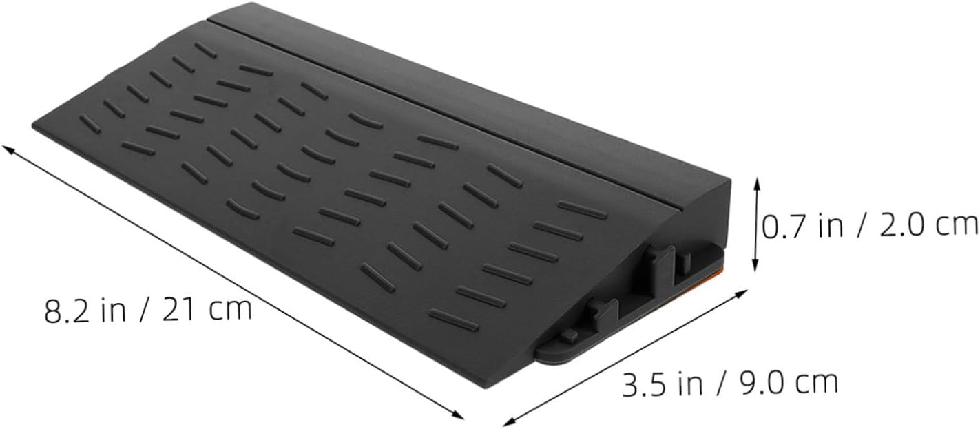 Robot Vacuum Threshold Ramp 4pcs Set, Black Non-Slip Plastic Doorway Strip Trim with 0.8 Inch Raised Edge, Compatible with Wheelchairs and Scooters for Home Entryway Access