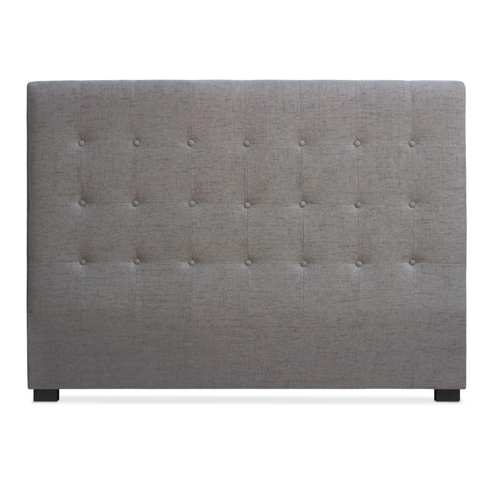 Menzzo Tête de lit Luxor 160 cm – Tissu Taupe capitonné – Design Chic Contemporain – Tête de lit rembourrée pour lit Double – L160 x P8 x H120 cm