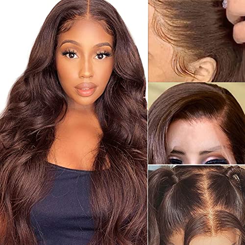 Brown Body Wave Lace Front Wigs Human Hair Wigs 13X4 HD Lace Front Wig for Black Women Human Hair Pre Plucked with Baby