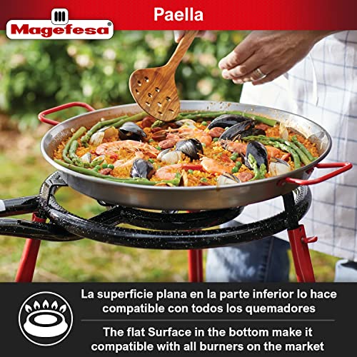 MAGEFESA-Carbon-paella-pan-24-in-60-cm-and-19-Servingss-made-in-Carbon-Steel-with-dimples-for-greater-resistance-and-lightness-ideal-for-cooking-outdoors-cook-your-own-Valencian-paella