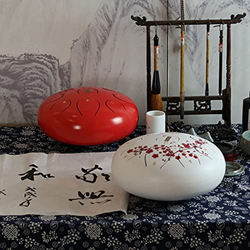 Tambor de lengüetas de acero de 12 pulgadas, patrón Ethereal Drum con mochila, libro de música, mazas, escalas y anillos para dedos para camping, meditación o yoga Tambor de lengüetas de acero Lotus (Color: B) miniatura 2