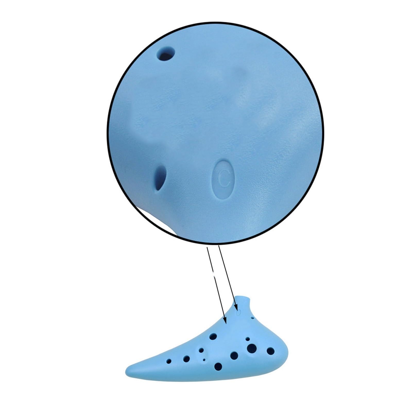Strumento Musicale Colorato Ocarina A 12 Fori In Chiave Di Do In Resina ABS Per Esercizi Professionali Per Adulti E Principianti Strumento Ocarina Professionale(Blue)