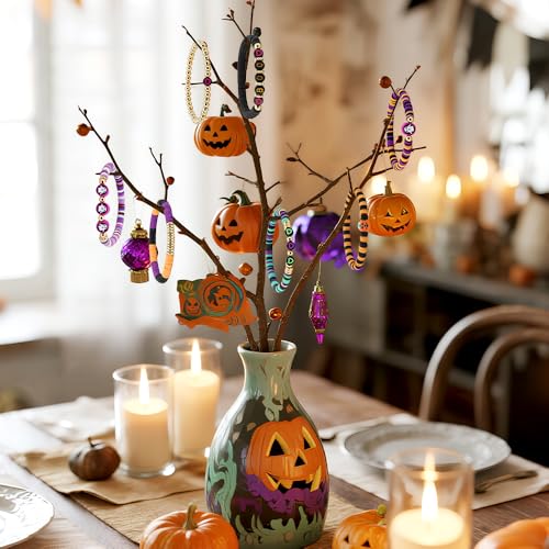 Halloween Bracelets,Halloween Clay Beaded Jewelry,Boo Basket Stuffers,Trick or Treat Party Favors Accessories,Treat Bag Filler Supply for Friends Bff Sister,Friendship Gifts,Classroom Prizes2