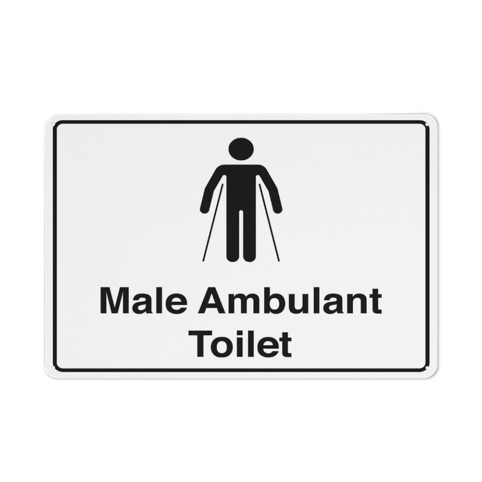 Male Ambulant Toilet Sign For House 12" X 8" Yard Sign, Premium Aluminum, Sun-Proof, Rust-Free