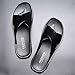 Battle Men Fashion X Band Slipper For Men Solid Color Genuine Leather Open Toe Casual Slip On Beach Sandal anti-slip (Color : Black, Size : 9.5 M US)