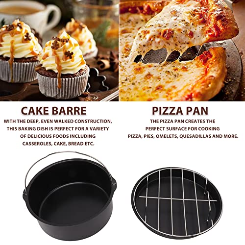 Accesorios para Freidora, Barriles para Pasteles y Sartén para Pizza, Juego de Accesorios para Freidora Profunda para Cocinar Pasteles, Panes, Pizza, Tartas, Galletas (6 Pulgadas) miniatura 4