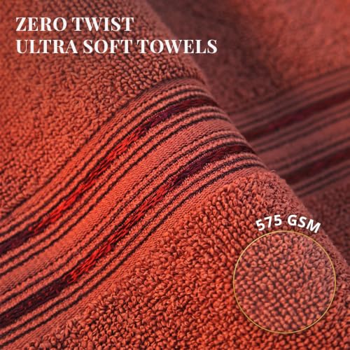 Image of LANE LINEN Luxury Bath Towels Set - 1 Piece, 100% Cotton Bathroom Towels, Zero Twist, Quick Dry Absorbent Bath Towel, Super Soft Gym Towel - Dark Brown