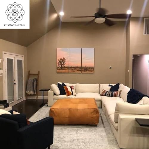 Ottomanmarrakech Unstuffed Square Leather Pouf | Super Soft Handmade Ottoman Pouf |Moroccan Decor Foot Rest Comes In 25X25X18 Inches #TOP3