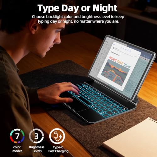 Image of IPad Air 11 Inch Case with Keyboard - Magnetic Case, Backlit Keyboard & Multi-Touch Trackpad, Compatible with iPad Air 11 inch (M4 2026 /M3 2025 /M2 2024) & 10.9 inch (4th /5th Gen), iPad Pro 11 inch (1st-4th Gen)