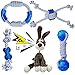 LWBMG Dog Rope Toys 5 Pack, Indestructible Durable Dog Chew Toys, Puppy Teething Toy for Boredom, Convex Design Cotton Rope Rubber Dog Toys, Tug of War Dog Toy for Small Medium Large Dogs