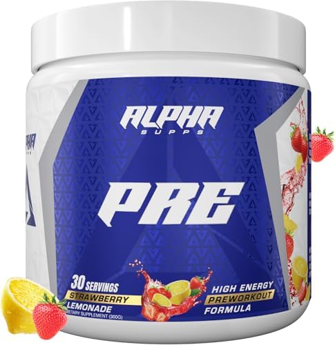 Pre, Pre-Workout Powder for Men & Women, Back to Basics Preworkout Formula for Fitness & Gym Training Athletes – Boost Energy, Focus & Performance (30 Servings, Strawberry Lemonade)