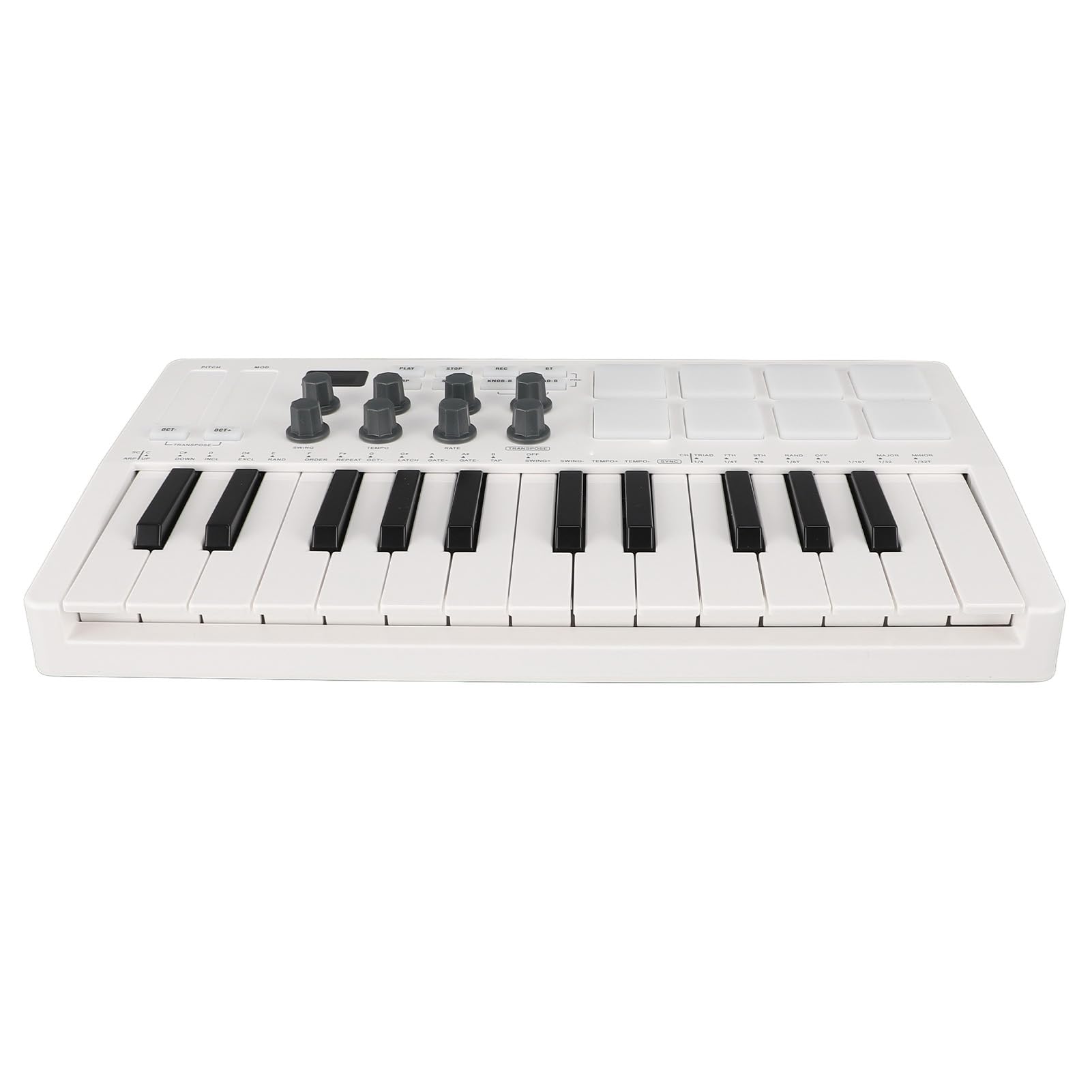 Ausla Controller Tastiera MIDI USB con 25 Tasti e 8 Pad Retroilluminati per la Produzione Musicale e la Creazione di Beat