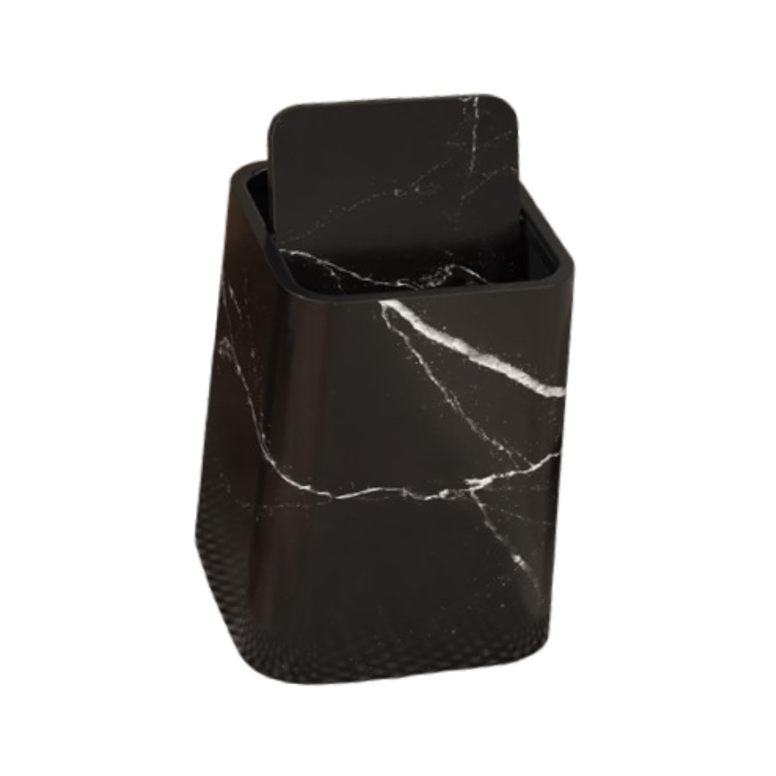 The Style Sutra Marble Bathroom Trash Can Modern Garbage Container for Dorm Living Room Home S Black|Home & Garden | Trash Cans & Wastebaskets|1 Trash Can-image-12