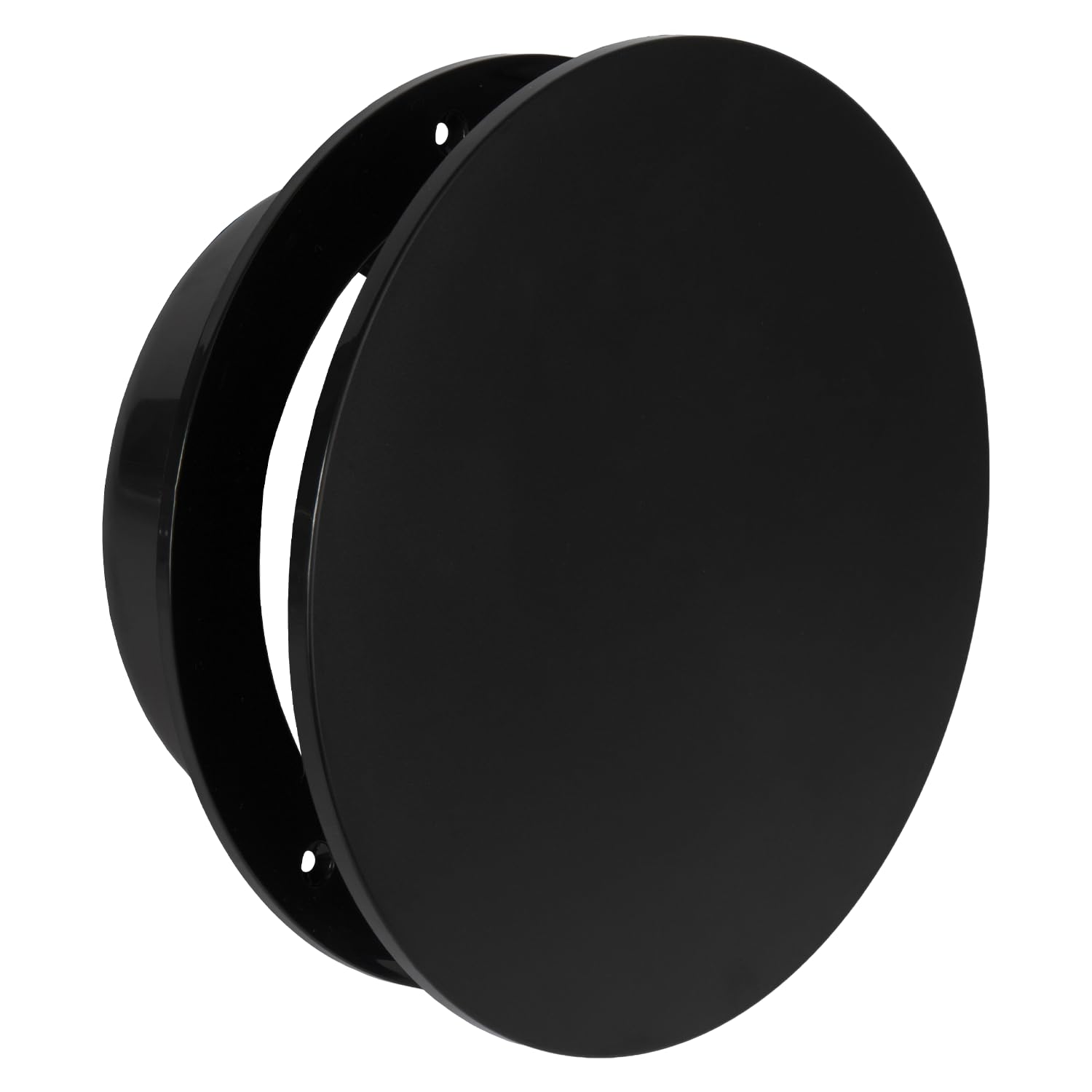 Vent Systems 6" Inch Circular Air Diffuser - Adjustable Black Plastic Vent Cover with Flush-Fit Flange - Durable Easy-to-Install HVAC Register for Ceiling, Wall, Air Supply and Exhaust Ventilation