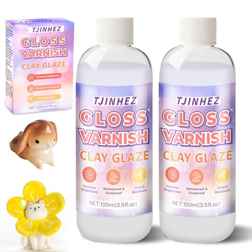Air Dry Clay Glaze & Polymer Clay Varnish - 200ml Gloss Clay Sealant, Waterproof & Scratch Resistant Clay Glaze for Air Dry Clay Prevents Cracking, Wear & Enhances Gloss for Pottery & Sculptures