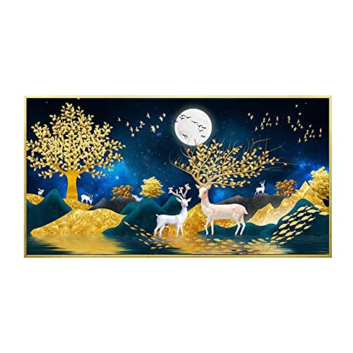 Kit Diamond Painting Cerf Porte-bonheur 40x100cm pour Décoration Salon