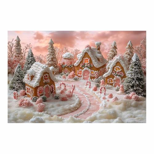 Tableau sur toile hiver rose 80x120cm pour décoration murale de salon