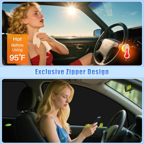 Image of ZATOOTO Car Window Shades for Honda CR-V 2017-2022, 4 Pcs Magnetic Car Window Covers, 100% UV Protection Foldable Privacy Curtains Side Window Sun Shade for Baby Breastfeeding Sleeping Camping
