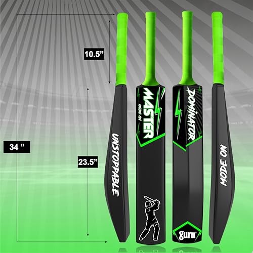 Image of guru Plastic Bat, Plastic Cricket Bat Full Size Hard Heavy Duty Cricket PVC /Plastic Cricket Bat (800-850 g)
