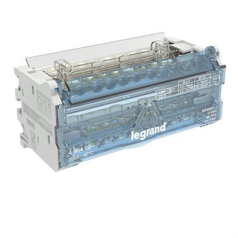 LEGRAND 400402 Répartiteur modulaire de barres échelonnées 2P 100A 10 sorties 6 modules