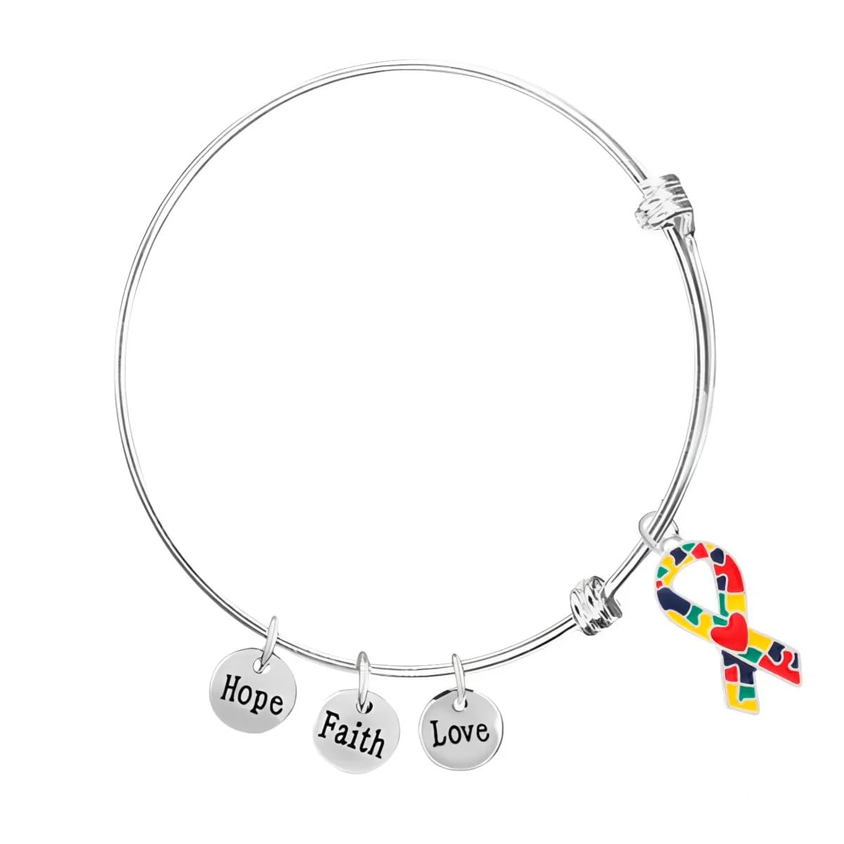 Autism awareness bracelets with sterling silver plated charm - perfect for awareness, gift-giving, fundraising &amp; more!